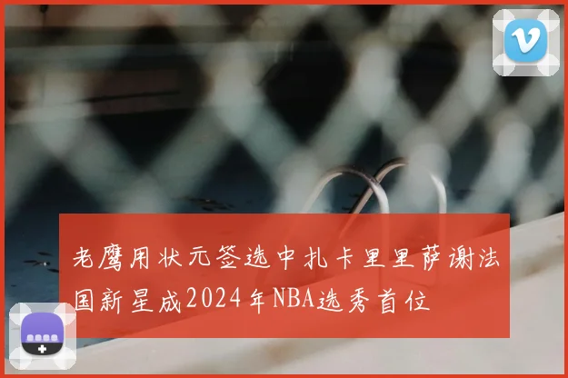 老鹰用状元签选中扎卡里里萨谢法国新星成2024年NBA选秀首位